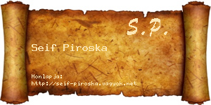 Seif Piroska névjegykártya