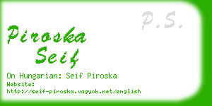 piroska seif business card
